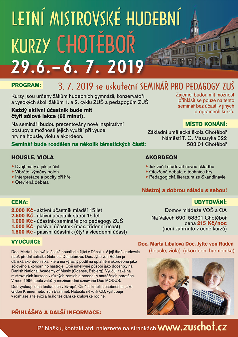 HUDEBNÍ KURZY CHOTĚBOŘ 2019